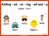 Adding -ed, -er, -ing, -est and -y - Year 2 Teaching Resources (slide 1/69)